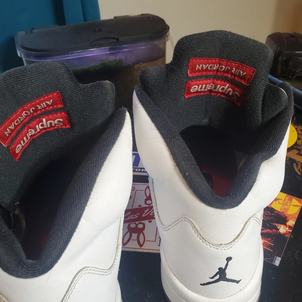 Supreme x Air jordan 5 retro mens size 12 (flawed  pair) - Picture 6 of 8